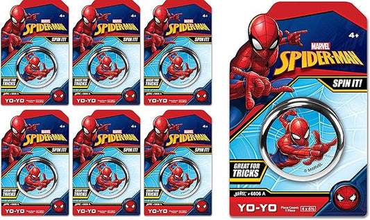 JA-RU Marvel Avengers & Spiderman Yo-Yos for Kids (6 Yoyos Assorted) Professional & Beginner Yo-Yos. Classic Super Hero 90s Toys Nostalgia. Birthday Gifts & Stocking Stuffers. 6806-6s