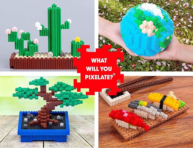 Pix Brix Pixel Art Kit Puzzle Bundle - 4,500-Piece Kit with 32 Color Palette (Light, Medium, Dark) - Interlocking Building Bricks for 2D and 3D Creations - STEM Toy for Ages 6+