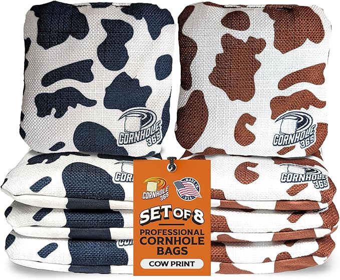 Cornhole365 - Stick & Slide - Professional Corn Hole Bag - Heavy-Duty Double-Stitched Polyester Fabric & Resin Filling for All-Weather - Versatile Regulation Size Cornhole Bean Bags - Set of 8
