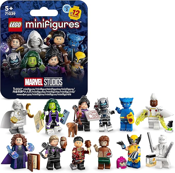 Lego 71039 Marvel Series 2 Mini Figures, 1 of 12 Iconic Disney+ Characters to Collect in Each Bag, Includes Wolverine, Hawkeye, She-Hulk, Echo and More (1 Piece, Style Sent Randomly)