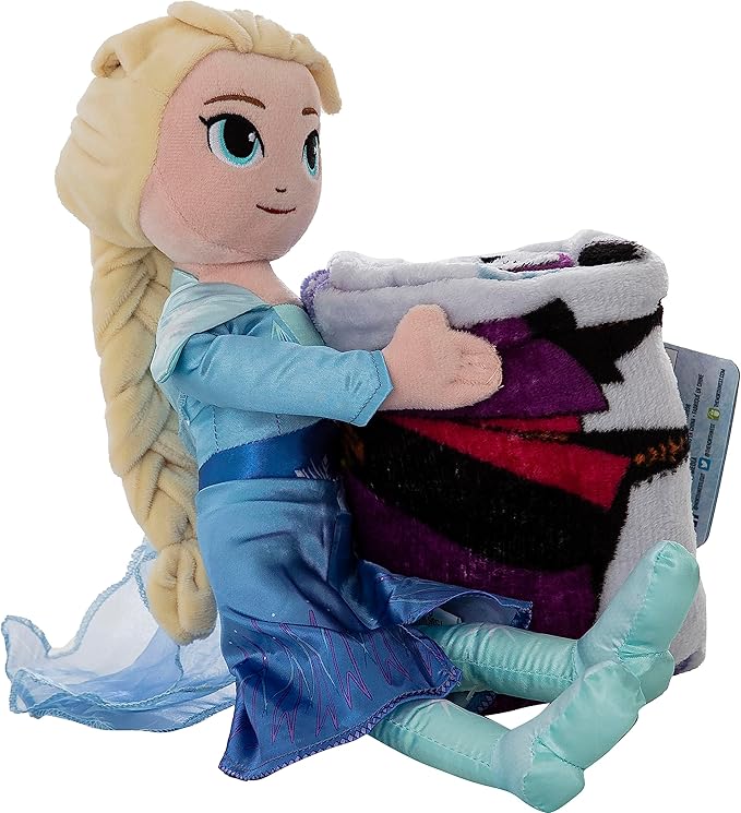 Northwest Frozen 2 Friends in Leaves Character Hugger Pillow & Silk Touch Throw Blanket Set, 40" x 50"