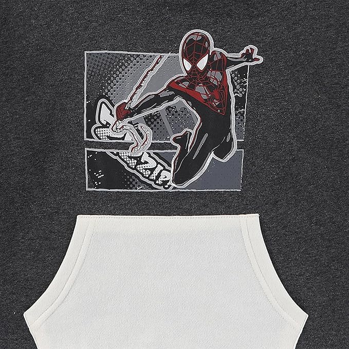 Marvel Spider-Man Miles Morales Boys Hooded Sweatshirt and Pants Set for Big Kids