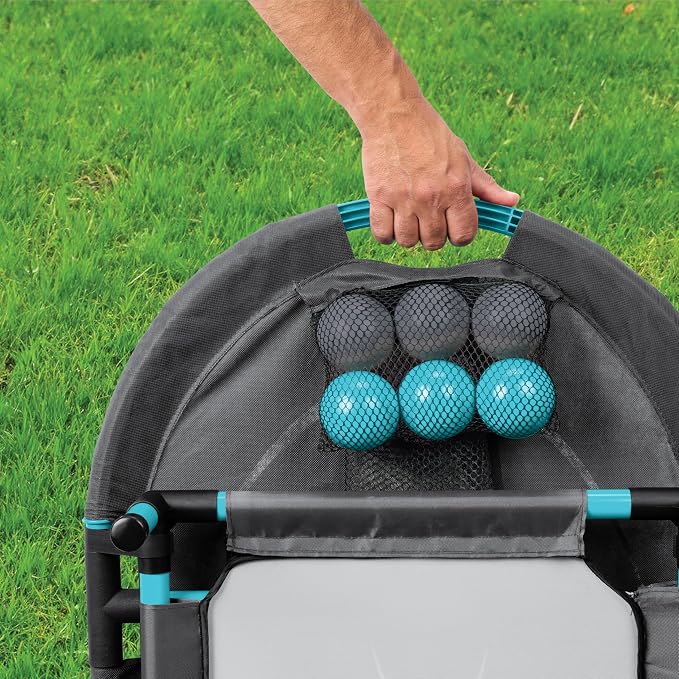 EastPoint Spring Fling Bounce Game - Single Target Set, Black/Blue - 20-Inch Trampoline for Backyard Games - Scoring Target for Outdoor Play for Adults & Family - Compact Organizer for Camping Set