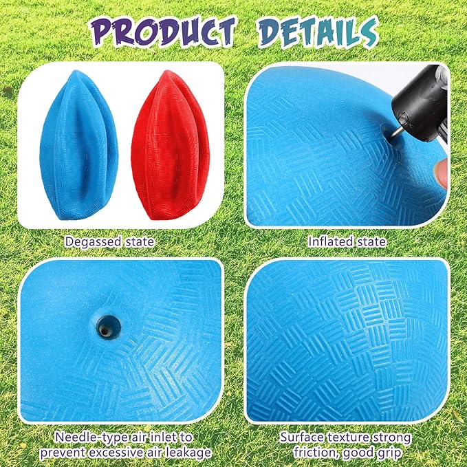 Jerify 12 Pcs Playground Balls Bulk 10 Inch Kickball Bouncy Balls for Kids Inflatable Bouncing Handball for Kids Adults Indoor Outdoor Games Gym Picnic Camp Yoga Exercise
