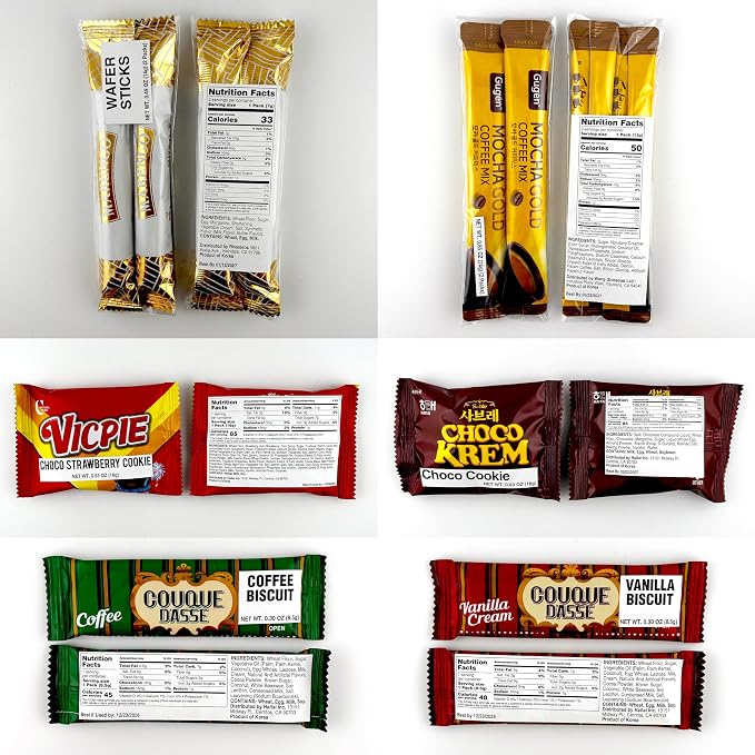 Dagaon Korean Snack Box 46 Count. Assorted Gift Pack Including Chips, Crackers, Cookies, Biscuits, Ramen, Pies, Candies and More. Variety Gift Set for every occasion.
