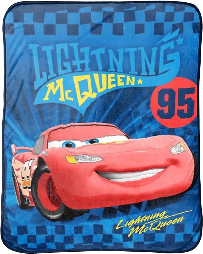 Jay Franco Plush Throw Blanket – 46" x 60" Inches Kids Hero Soft & Cozy Fleece Throw for Bedroom & Couch Décor, Official Licensed Product, Blue - Cars