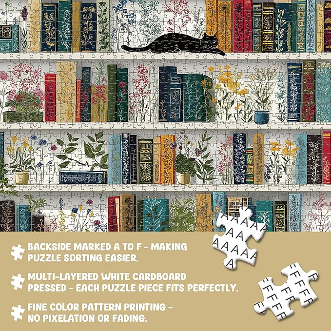Puzzle 1000 Piece for Adults Jigsaw Featuring Aesthetic Home Decoration Unique Gift for Cat Lovers Premium Large Puzzle for Family Fun (Cozy Cat Puzzles-1000pcs)