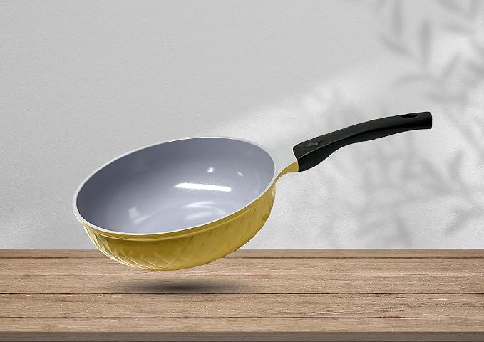|MADE IN KOREA| 10" Ceramic Coating Interior and Exterior Cooking Wok, Pan Set