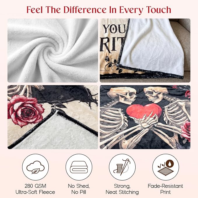 WRAPIX Anniversary Couple Gifts for Women Men - Throw Blanket 50x60 in | Gifts for Him Her, Engagement Gift, Anniversary Blanket, Machine Washable, Ideal for Couch Bed, Lightweight Warmth