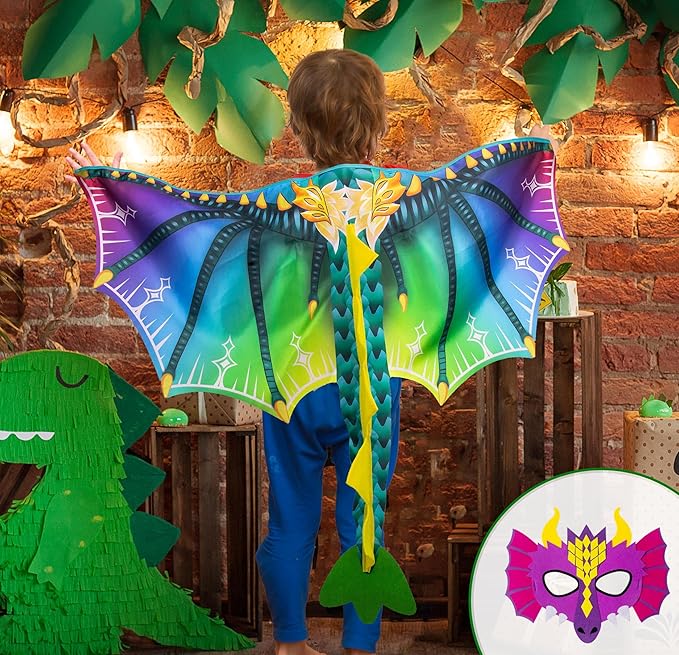 D.Q.Z Toddlers Dragon-Wings Costume for Kids Dinosaur Toys Gifts for 4 Years old Boys Girls Birthday Dress Up Party