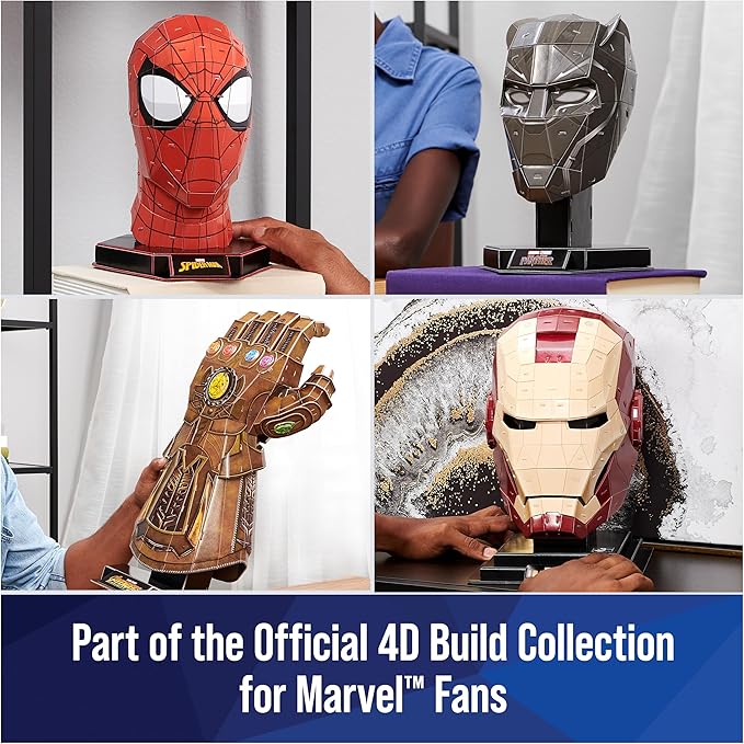 4D Build, Marvel Spider-Man 3D Puzzle Model Kit with Stand 82 Pcs | Spider-Man Desk Decor | Building Toys | 3D Puzzles for Adults & Teens 12+