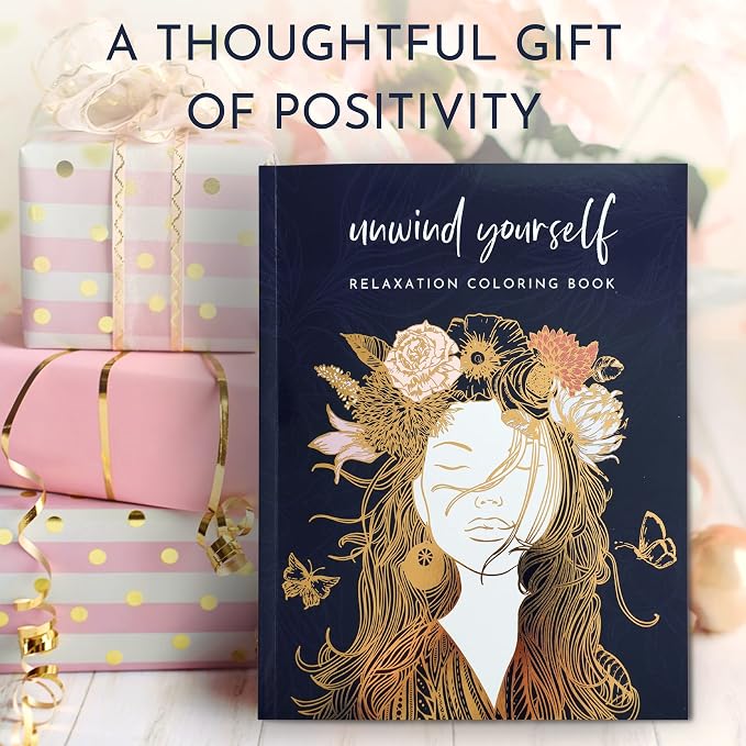 Adult Coloring Book for Women – Relaxation Coloring Book with Self Care Prompts – Coloring Books for Adults Relaxation, Stress Relief Gifts for Women, Anxiety Relief, 8.5x11, Perforated, 29 Designs