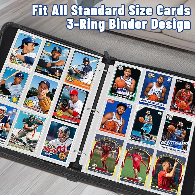 900 Pockets Baseball Sleeves - Double Side 9-Pocket Trading Card Binder Sleeves Page Protectors Sheet Fits 3 Ring Binder for Game, Sports, Coupons, Business Cards
