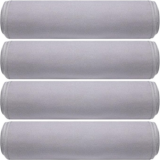 Breling 4 Pack 72" x 24" Hot Yoga Towel Non Slip Microfiber Mat Towel Sweat Absorbent Soft Pilates Mat Essentials for Hot Yoga Pilates Exercise(Light Grey)