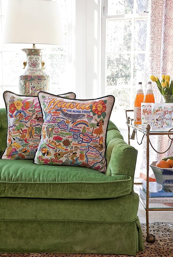 Catstudio Hawaiian Isles Embroidered Decorative Throw Pillow