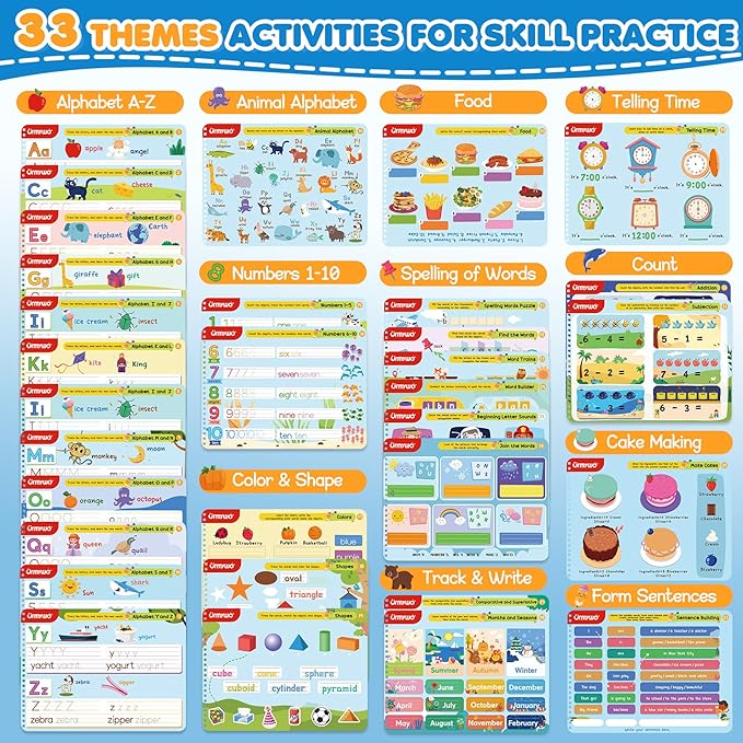 Preschool Learning Activities Kindergarten Workbooks, Toddler Alphabet Learning Educational Toys for 2 3 4 5 Year Old, Pre k Montessori Handwriting Practice, Tracing Activity Books for Kids Ages 3-8