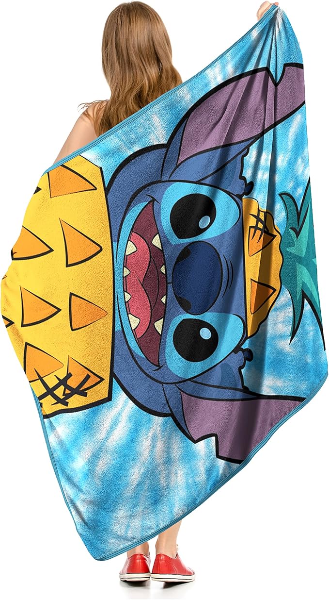 Northwest Lilo and Stitch Micro Raschel Throw Blanket, 46" x 60", Pineapple Surprise