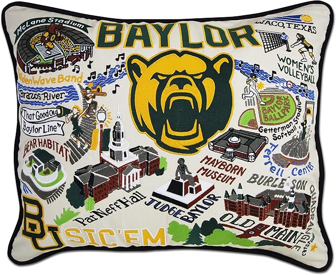 Catstudio Baylor University Collegiate Embroidered Decorative Throw Pillow