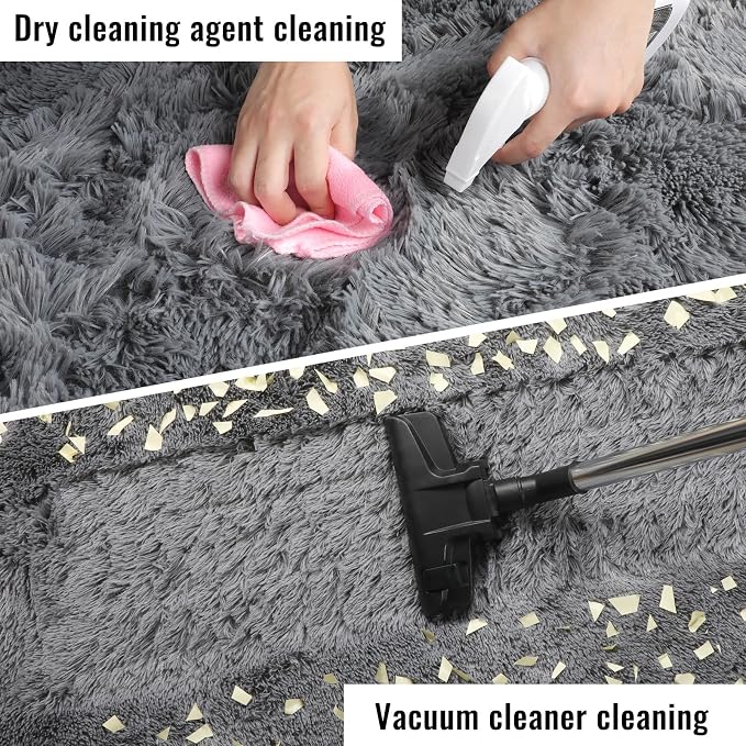 PAGISOFE Plush Washable Area Rugs for Living Room 5x7 Grey, Soft Shaggy Rugs Carpets Fluffy Rugs for Boys Bedroom Kids Room, Shag Plush Rug for Teen Dorm Decor, Kids Home Decor Aesthetic, Nursery