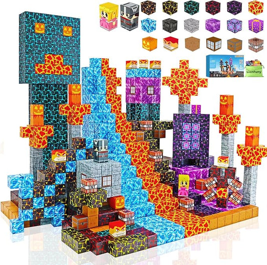 150PCS Magnetic Blocks, Magnetic Building Blocks, Magnet Blocks for Kids Age 3-5 4-8 8-12, STEM Sensory Educational Magnet Stacking Toys Boys Girls Gifts