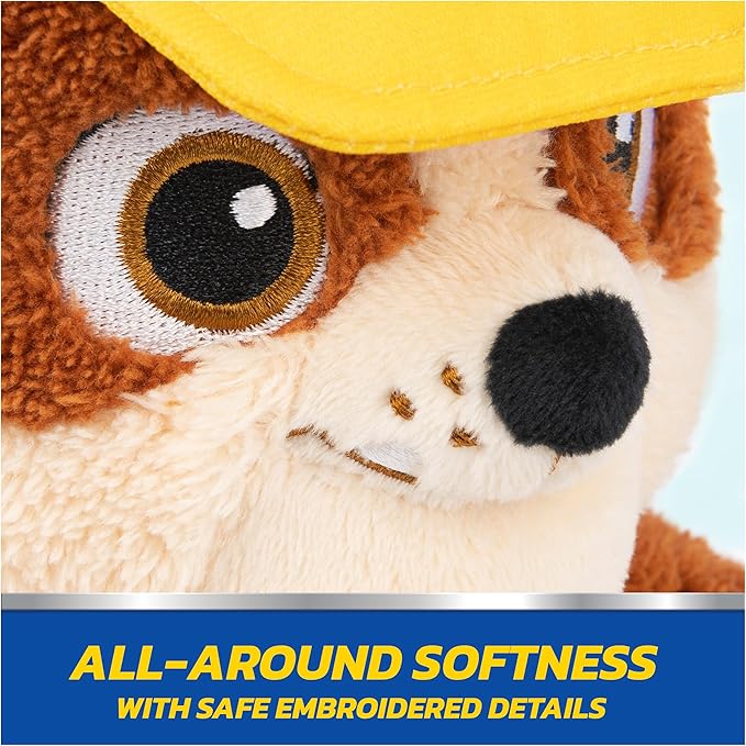 GUND PAW Patrol Official Rubble Take Along Buddy Plush Toy, Premium Stuffed Animal for Ages 1 & Up, Yellow/Brown, 13”