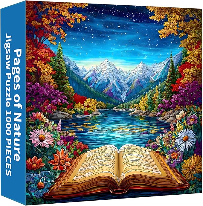 Puzzles for Adults 1000 Pieces, Landscape Jigsaw Puzzles - Pages of Nature, Flower Puzzle for Home Decor