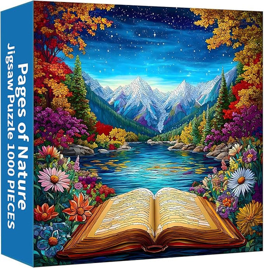 Puzzles for Adults 1000 Pieces, Landscape Jigsaw Puzzles - Pages of Nature, Flower Puzzle for Home Decor