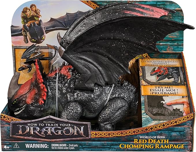 Dreamworks Dragons, How to Train Your Dragon, Berk Universe: Red Death Devouring Fury, 11 Inch Toothless Dragon Toy, 4+ Years