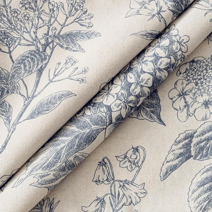 Set of 2 Decorative Floral Pillow Covers 22x22 Inch Light Blue | Neutral Hydrangea Print, Boho Vintage Throw Cushion Covers, Cottagecore Home Decor, for Sofa Couch Porch Bedroom Living Room