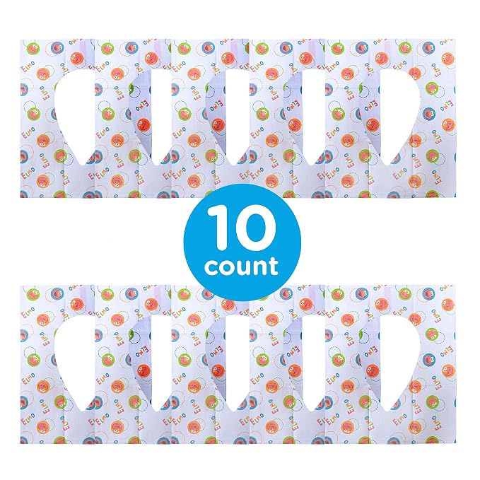 Sesame Street Potty Topper Disposable Stick-in-Place Toilet Seat Covers, 10 Count (Pack of 1)