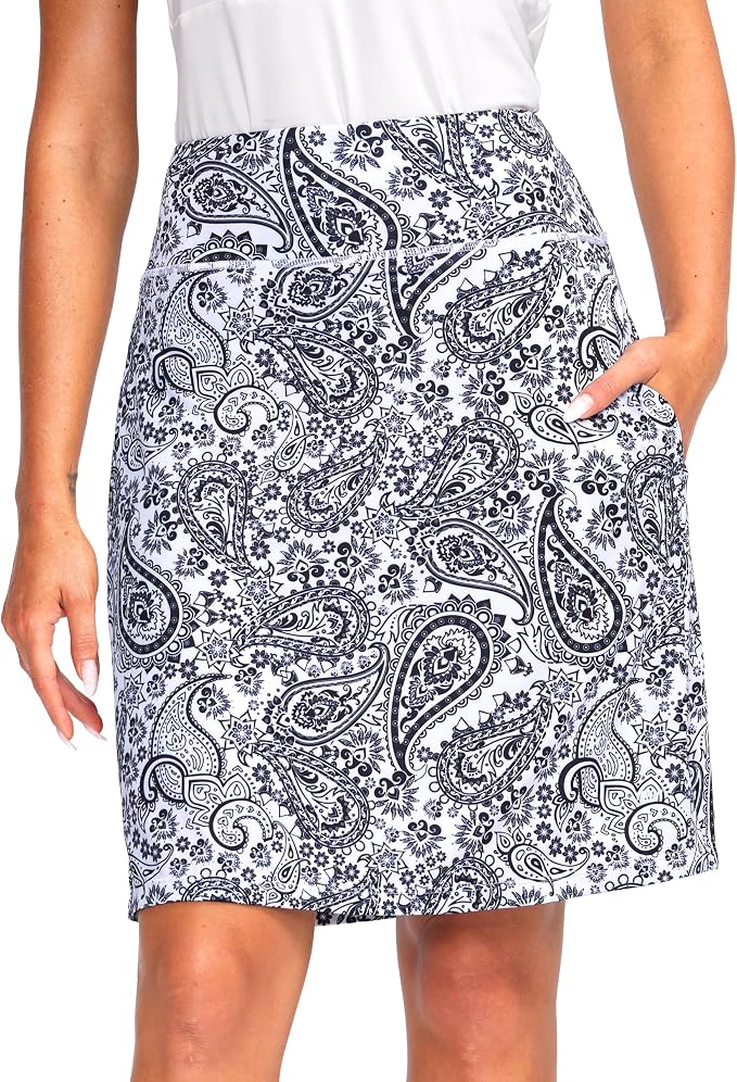 Women's 20" Knee Length Skorts Skirts UPF50+ Athletic Tennis Golf Skirt for Women Casual Summer Skirts