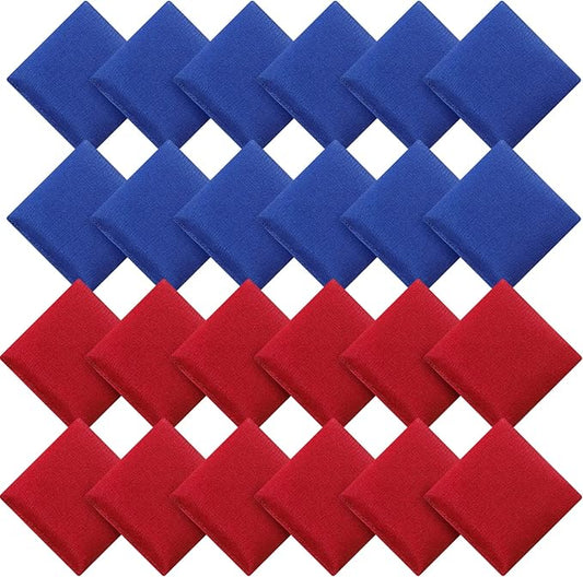 Sotiff 24 Pcs Bean Bags Mini Nylon Cornhole Bean Bags for Kids Tossing Fun Sports Outdoor Family Games Carnival Toy Patriotic Small Beanbag Hand Toss Party Game Supplies for Kid Adult(Blue Red)