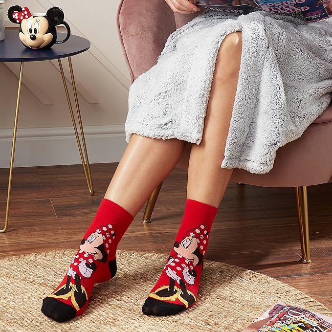 Disney Stitch Socks Gifts for Women Teens, US Size 4-9, Baby Yoda Pack of 5 Fuzzy Casual Crew Socks for Home Sleep Winter