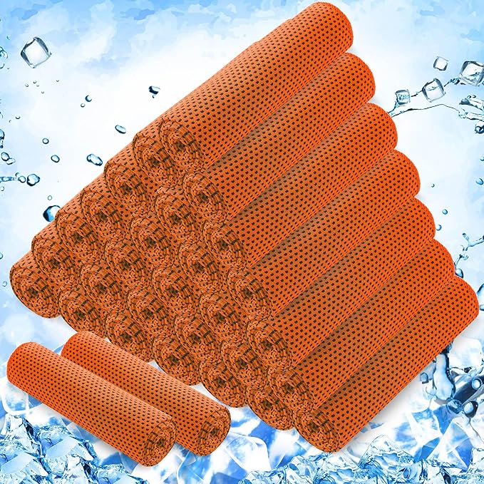 Hosuly 30 Pack Cooling Towels, 40"x12" Ice Breathable Soft Chilly Sweat Rag Microfiber Workout Rags for Gym Cooling Towels for Neck and Face for Yoga Golf Sport Running