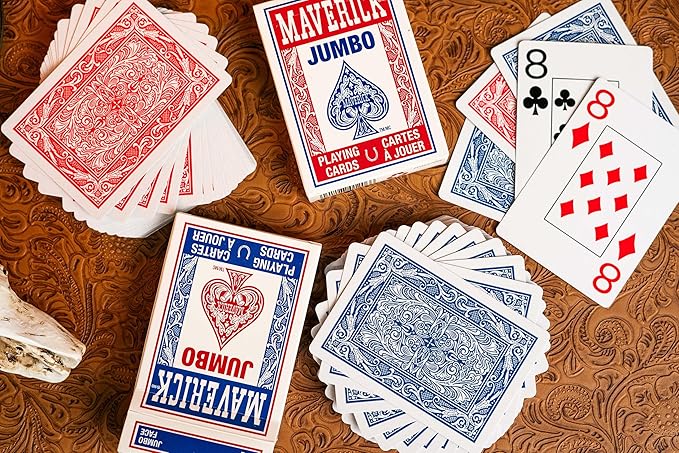 Maverick Jumbo Playing Cards 48 Pack, Large Print, Blue Deck, Bulk Playing Cards for Poker, Card Games, and Group Play