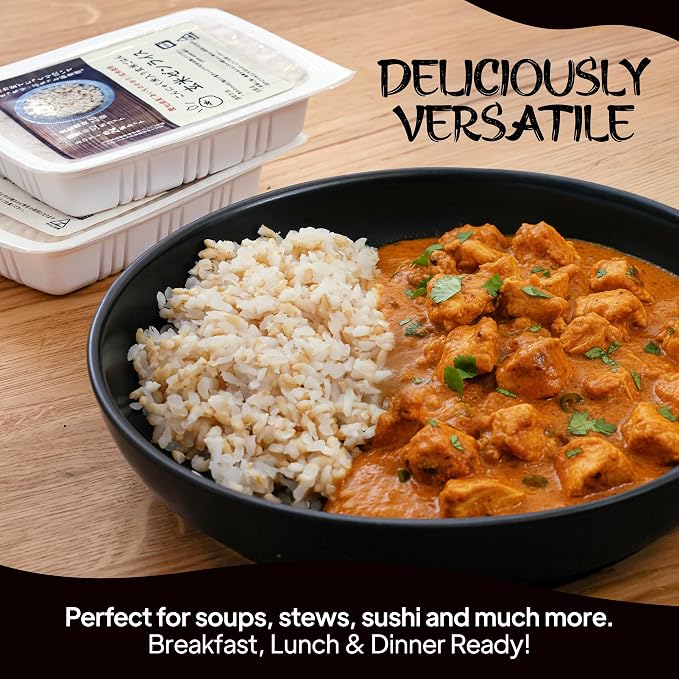 【Izukappa froｍ Japan】160g x 20pc of Brown Zen Rice, Low-Calorie Option, Shirataki Rice, Just 90 Seconds in Microwave, Easy to Prepare & Store