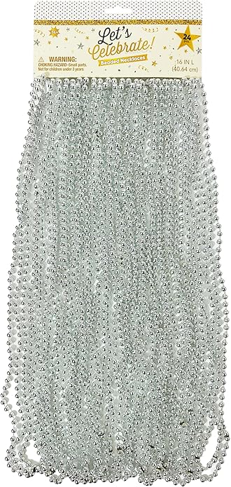 LUV HER Beaded Necklaces 24-Pack – Party Accessories for Girls & Women – Festive Dress-Up & Pretend Play