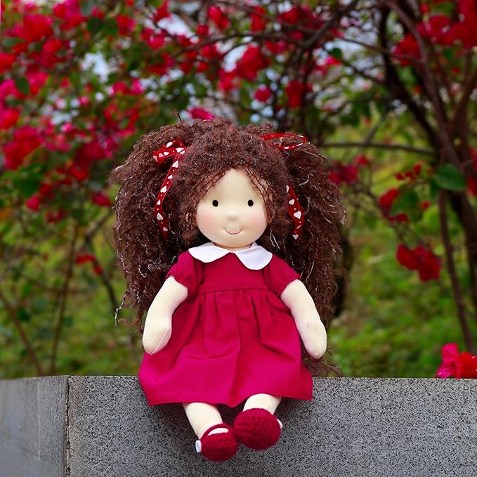Waldorf Doll Handmade Rag Doll - Personalized Collectors Plush Doll for Kids Birthday Present with Beautiful Present Box-Eleanor 12"