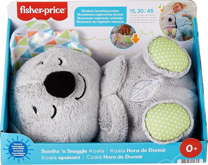 FISHER-PRICE BABY Toy Soothe 'n Snuggle Koala Plush Sound Machine with Customizable Music Lights & Breathing Motion for Newborns 0+ Months