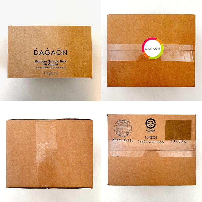 Dagaon Korean Snack Box 46 Count. Assorted Gift Pack Including Chips, Crackers, Cookies, Biscuits, Ramen, Pies, Candies and More. Variety Gift Set for every occasion.