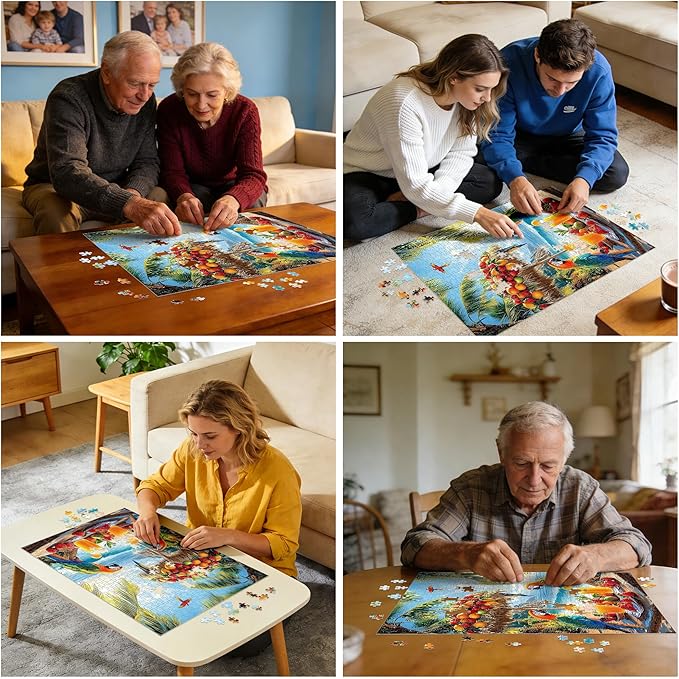 Puzzles for Adults 500 Pieces, Fruit Parrot Beach Puzzle, Tropical Ocean Summer Jigsaw Puzzle 500 Piece for Adults Seniors, Perfect for Game Night Giving Puzzle Family Friends, 20.5x15 in