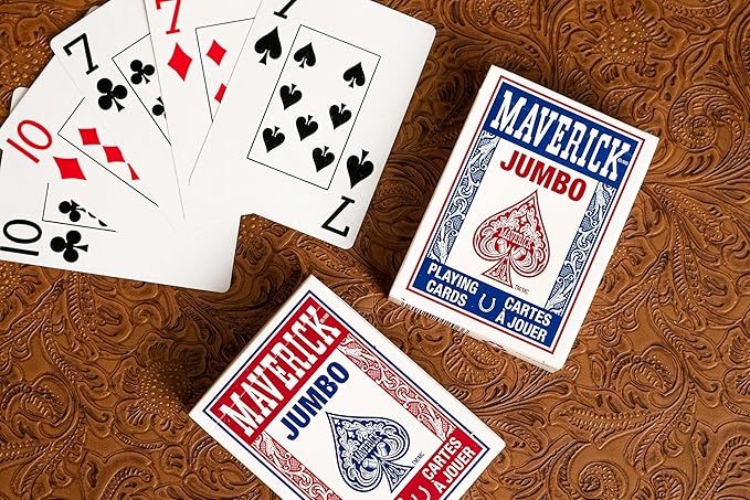 Maverick Jumbo Playing Cards 48 Pack, Large Print, Blue Deck, Bulk Playing Cards for Poker, Card Games, and Group Play