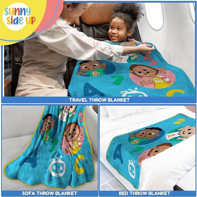CoComelon Toddler Blanket 40x50 Super Soft Cozy Plush Kids Travel Throw