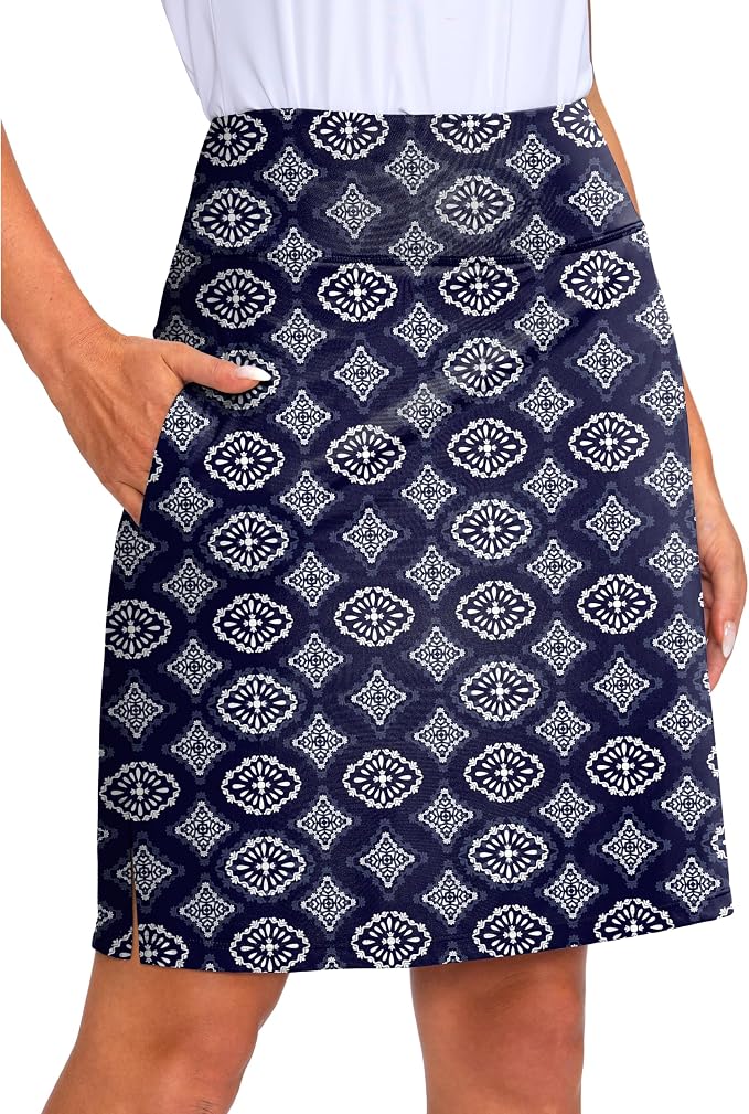 Women's 20" Knee Length Skorts Skirts UPF50+ Athletic Tennis Golf Skirt for Women Casual Summer Skirts