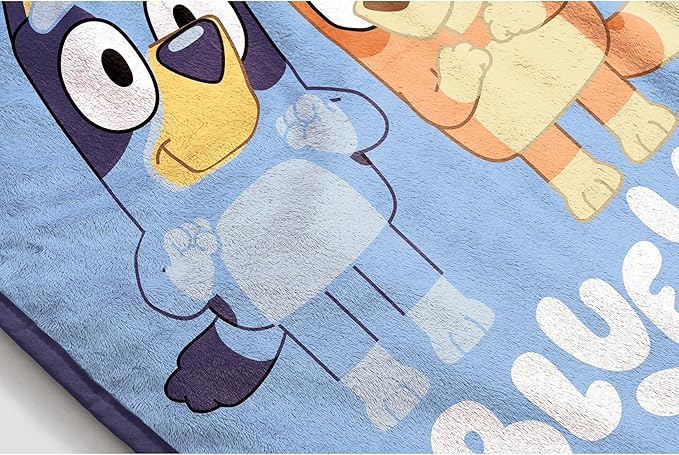 Jay Franco Plush Throw Blanket – 46" x 60" Inches Kids Hero Soft & Cozy Fleece Throw for Bedroom & Couch Décor, Official Licensed Product, Blue - Bluey