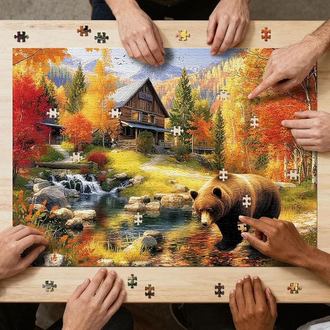 Bear Mountain Nature Puzzles for Adults 1000 Pieces, Impossible Hard Difficult Challenging Jigsaw Puzzle 1000 Pieces, Christmas Birthday Gifts Home Decor for Adults/Friends/Family