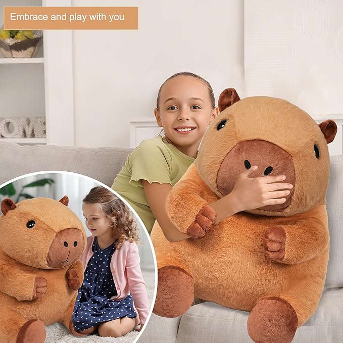Giant Capybara Stuffed Animal, Big Jumbo 23.6” Soft Plush, Large Gifts for Kids Home Sofa Birthday Decorations (Capybara)