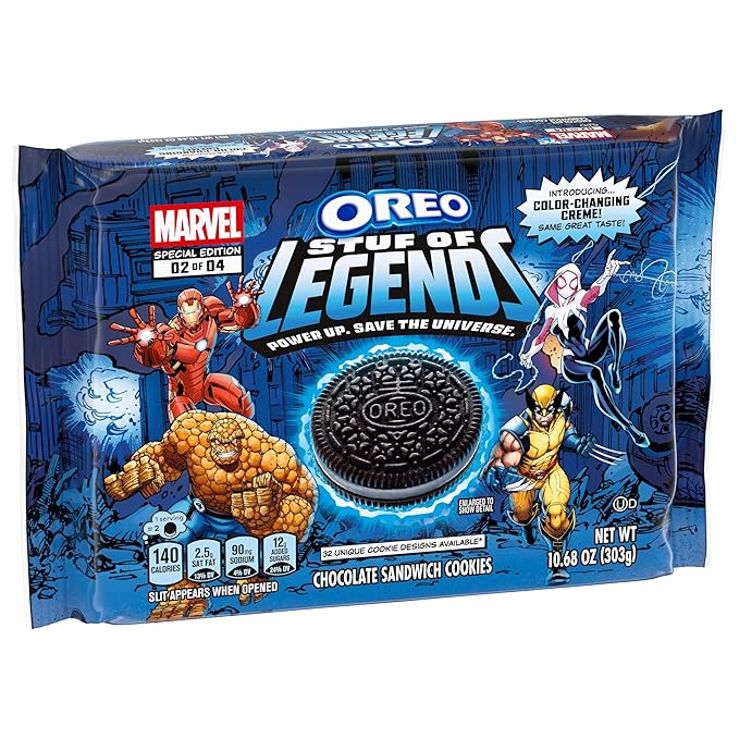 MARVEL OREO Stuf of Legends Chocolate Sandwich Cookies, Special Edition, 10.68 oz (Pack of 2)