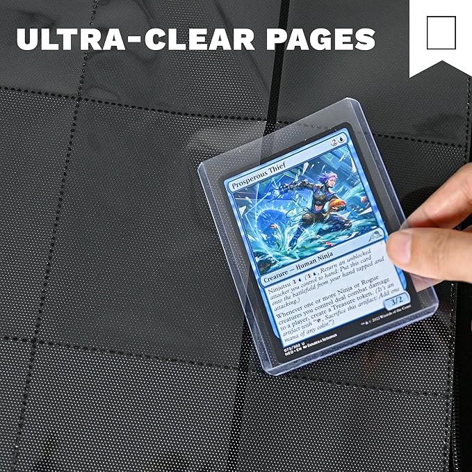 Toploaders Binder,Holds 640 Top Loaders,16 Pocket Top Loader Binder for 3" x 4"Rigid Cards,Double Sided Card Binder Abulm in 3"x4"Toploaders for Trading Cards (TOP 640 Dark Purple)