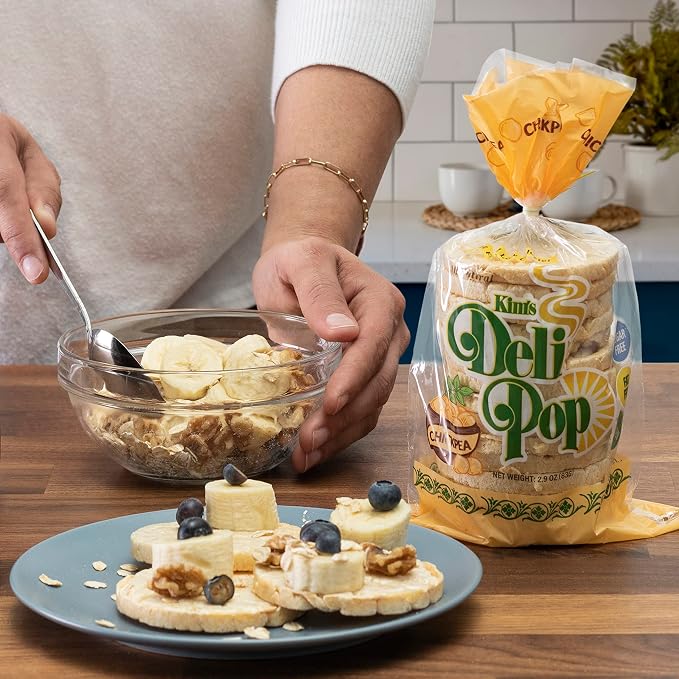 Deli Pop Grain Cakes 12 Bags | Chickpea Flavor | 15 cakes per bag | Multigrain, Natural Vegan | Sugar Free Korean Snack | Low Calorie, Low Fat, Gluten Free Ingredients (Chickpea)